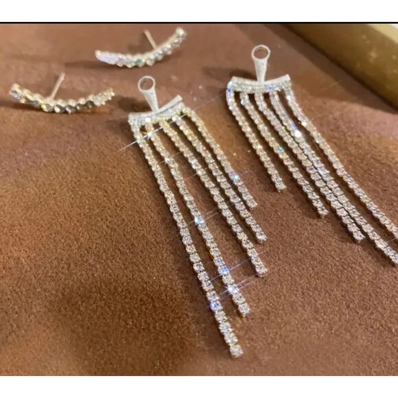 NEW Womens Earrings Bling Dangle Drop Sparkly Shiny Fancy Date Night Earrings - Picture 2 of 5